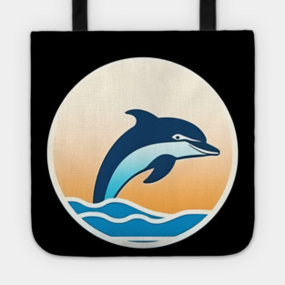 Minimal Dolphin Art, Love Dolphins Tote