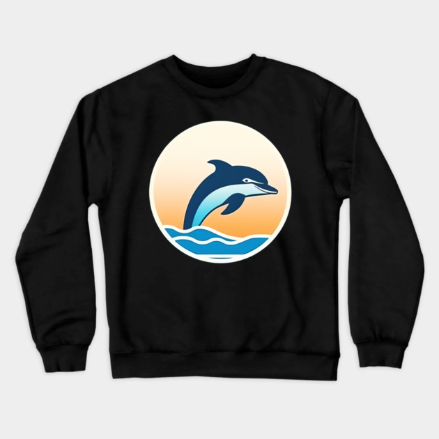 Minimal Dolphin Art, Love Dolphins Crewneck Sweatshirt by logiamerch
