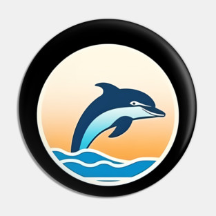 Minimal Dolphin Art, Love Dolphins Pin