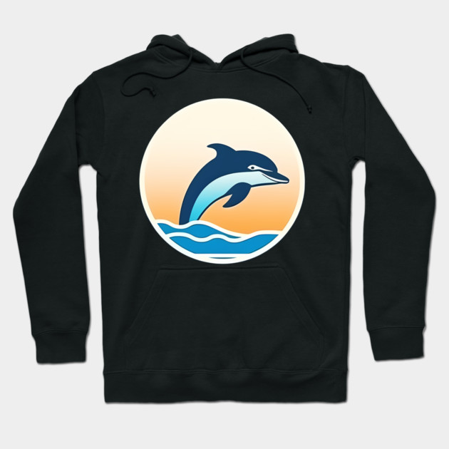 Minimal Dolphin Art, Love Dolphins Hoodie by logiamerch