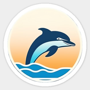 Minimal Dolphin Art, Love Dolphins Magnet