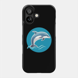 Minimal Dolphin Art, Love Dolphins Phone Case