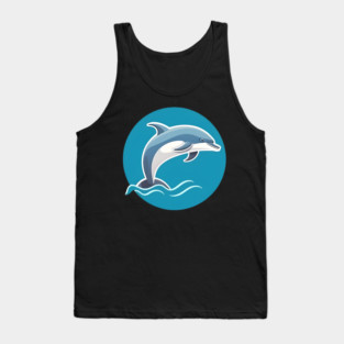 Minimal Dolphin Art, Love Dolphins Tank Top