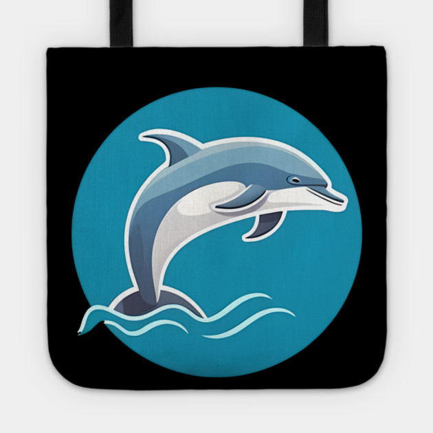 Minimal Dolphin Art, Love Dolphins Tote by logiamerch