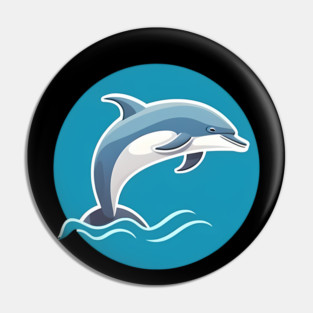 Minimal Dolphin Art, Love Dolphins Pin