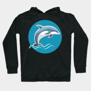 Minimal Dolphin Art, Love Dolphins Hoodie