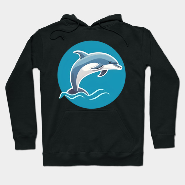 Minimal Dolphin Art, Love Dolphins Hoodie by logiamerch