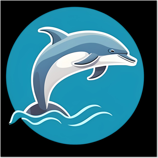 Minimal Dolphin Art, Love Dolphins Wall Art by logiamerch