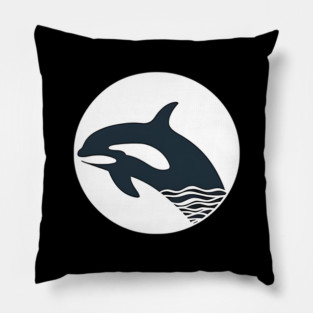Minimal Orca, Love Orcas Pillow