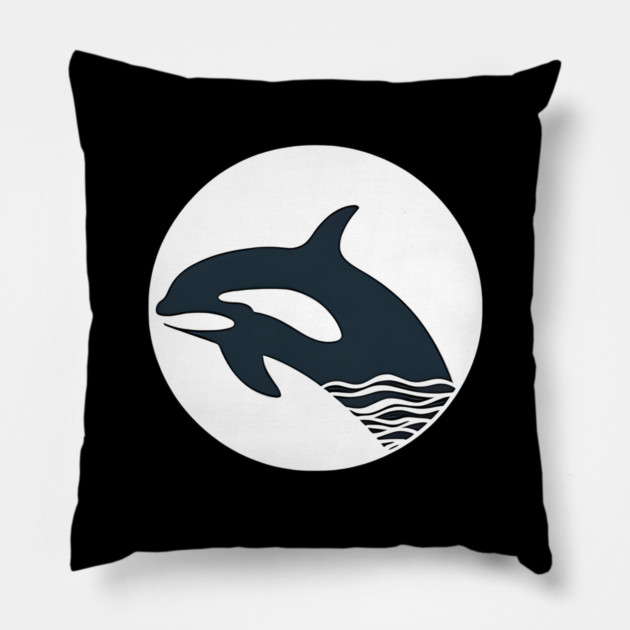 Minimal Orca, Love Orcas Pillow by logiamerch