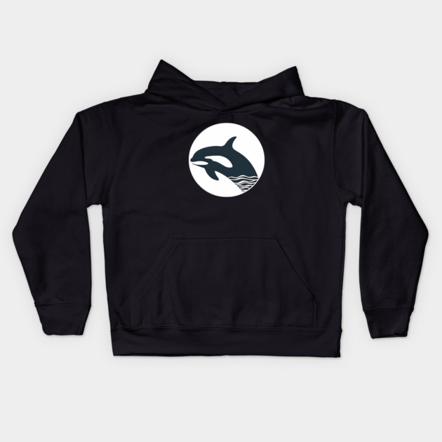 Minimal Orca, Love Orcas Kids Hoodie by logiamerch