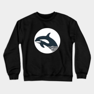 Minimal Orca, Love Orcas Crewneck Sweatshirt