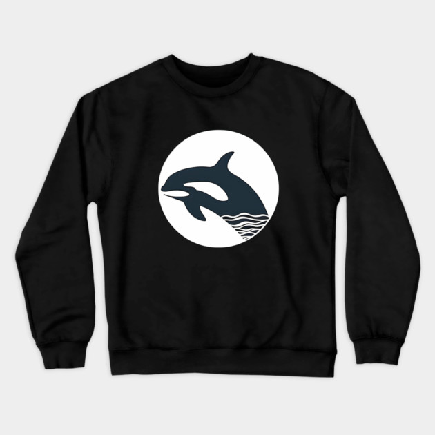 Minimal Orca, Love Orcas Crewneck Sweatshirt by logiamerch