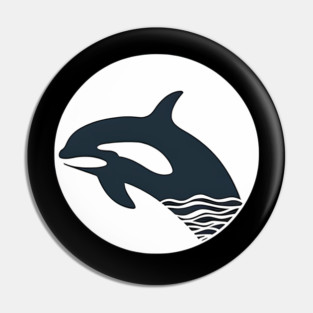 Minimal Orca, Love Orcas Pin