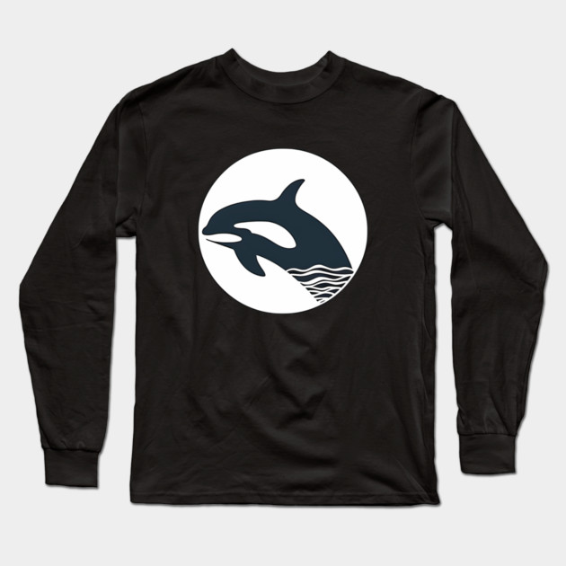 Minimal Orca, Love Orcas Long Sleeve T-Shirt by logiamerch
