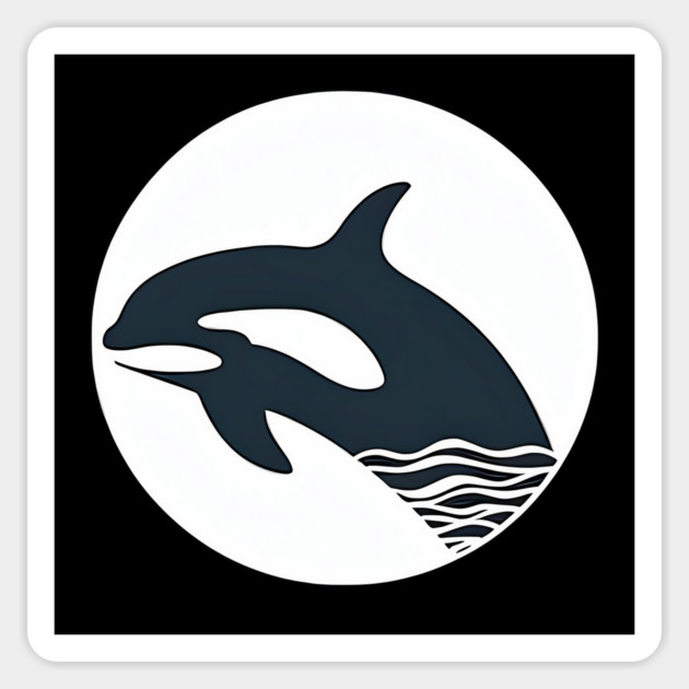 Minimal Orca, Love Orcas Sticker by logiamerch