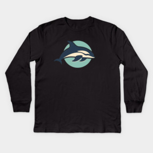 Minimal Orca, Love Orcas Kids Long Sleeve T-Shirt