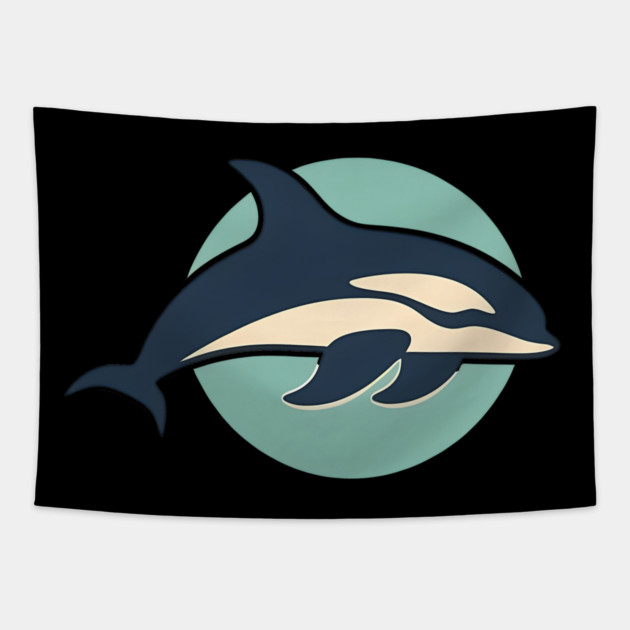Minimal Orca, Love Orcas Tapestry by logiamerch