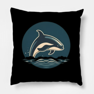 Minimal Orca, Love Orcas Pillow