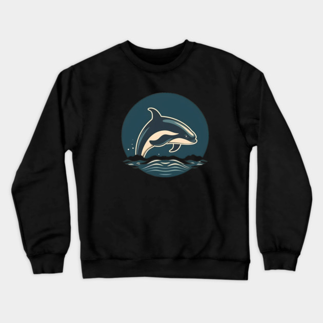 Minimal Orca, Love Orcas Crewneck Sweatshirt by logiamerch