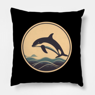Minimal Orca, Love Orcas Pillow