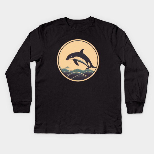 Minimal Orca, Love Orcas Kids Long Sleeve T-Shirt by logiamerch
