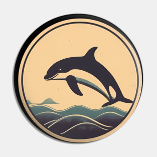 Minimal Orca, Love Orcas Pin