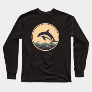 Minimal Orca, Love Orcas Long Sleeve T-Shirt