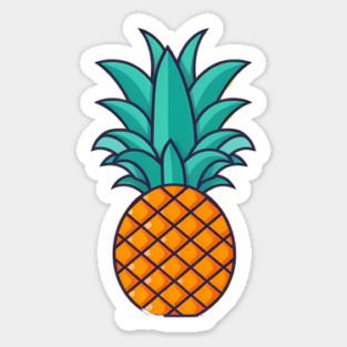Simple Pineapple, Love Fruits Sticker