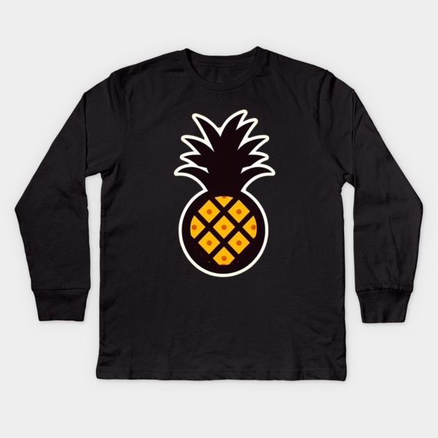 Simple Pineapple, Love Fruits Kids Long Sleeve T-Shirt by logiamerch