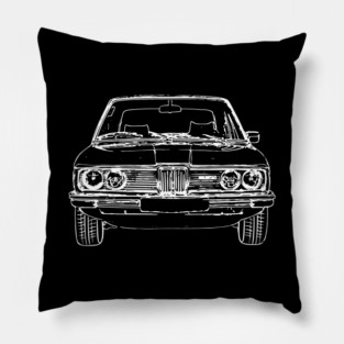 White E12 Car Sketch Art Pillow