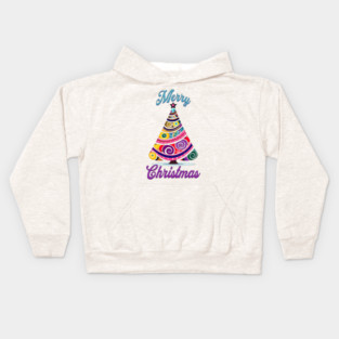 Merry Christmas Abstract Tree design Kids Hoodie