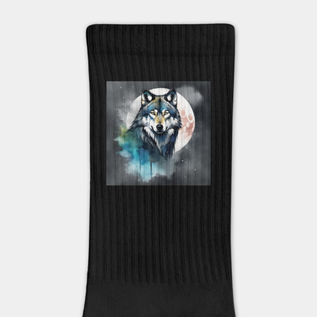 Timber Wolf in Watercolor and Charcoal by BirdsnStuff