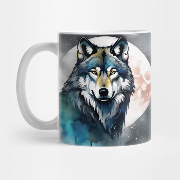 Timber Wolf in Watercolor and Charcoal by BirdsnStuff