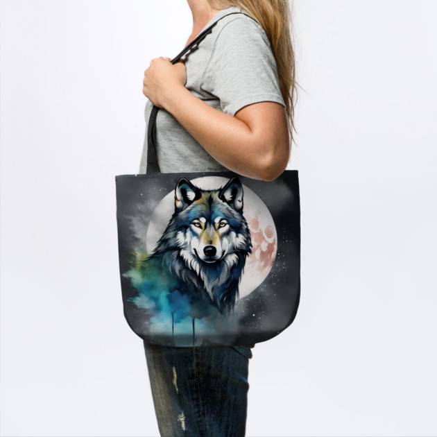 Timber Wolf in Watercolor and Charcoal by BirdsnStuff