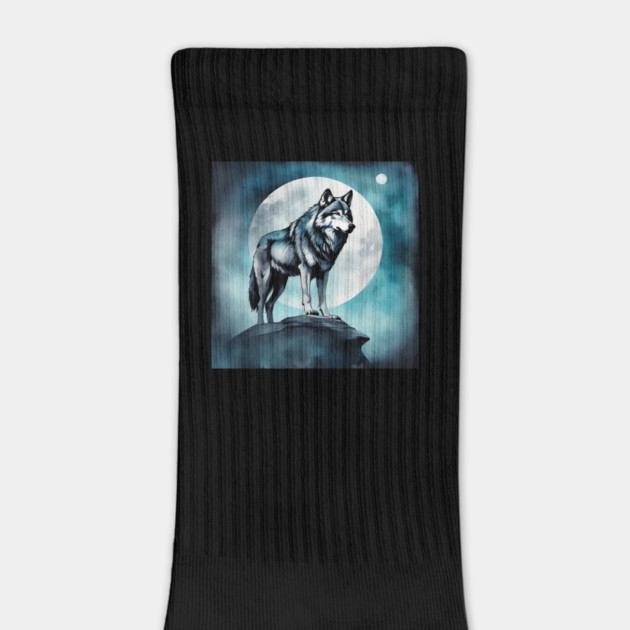 Timber Wolf in Watercolor and Charcoal by BirdsnStuff