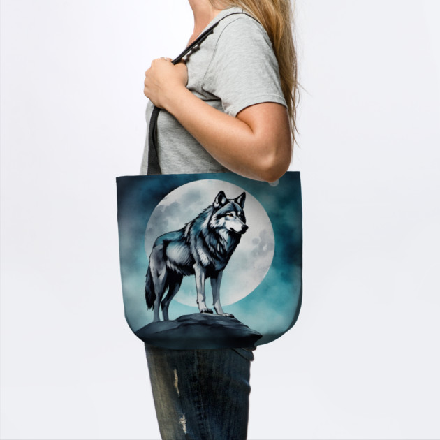 Timber Wolf in Watercolor and Charcoal by BirdsnStuff