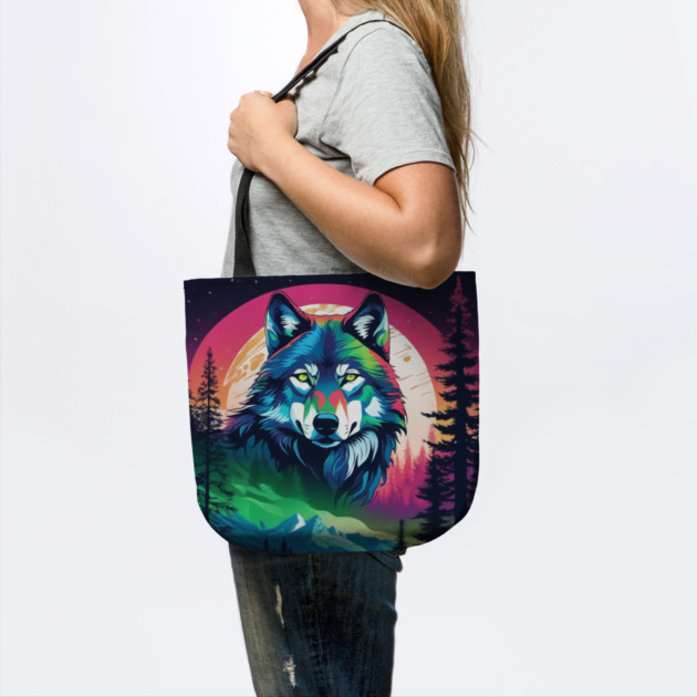 Timber Wolf in Watercolor and Charcoal Color by BirdsnStuff