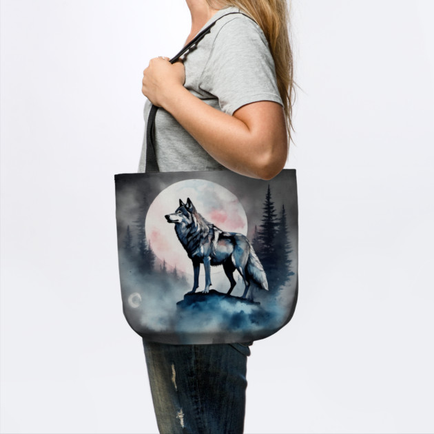 Timber Wolf in Watercolor and Charcoal by BirdsnStuff