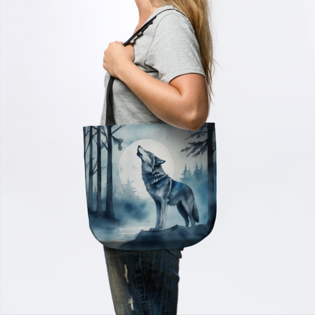 Timber Wolf in Watercolor and Charcoal by BirdsnStuff