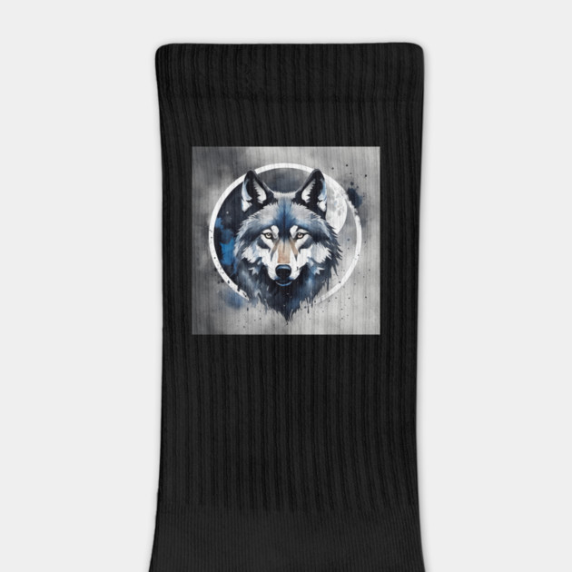 Timber Wolf in Watercolor and Charcoal by BirdsnStuff