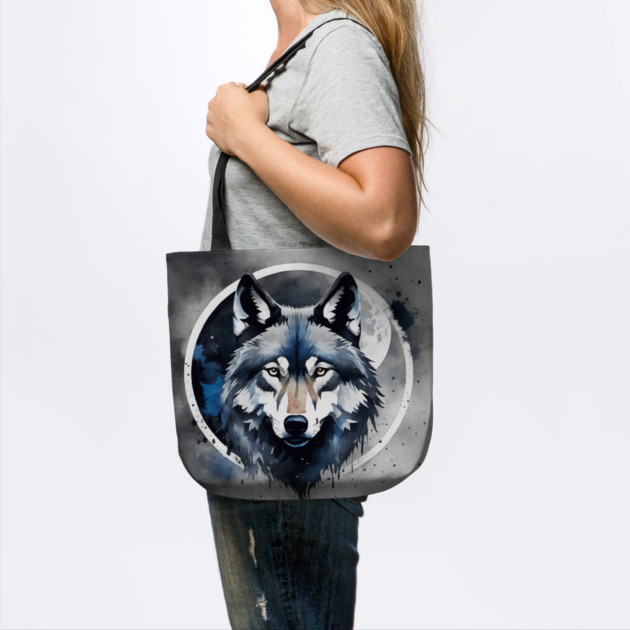 Timber Wolf in Watercolor and Charcoal by BirdsnStuff