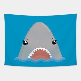 Cute Kawaii Shark Tapestry