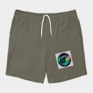 Brown Bear with Forest and Borealis, Colorful, Beautiful Shorts