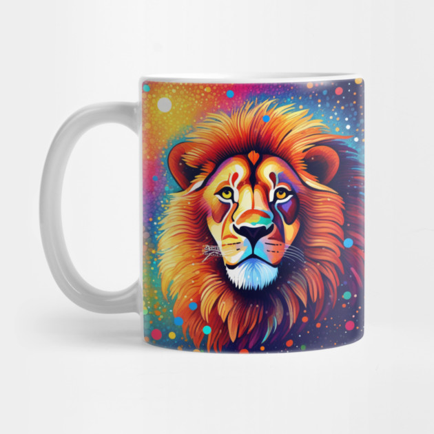 Beautiful Pointillism Painting of African Lion by BirdsnStuff