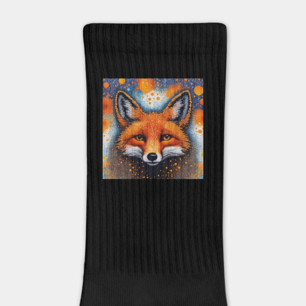 Red Fox, Pointillism Painting, Colorful by BirdsnStuff