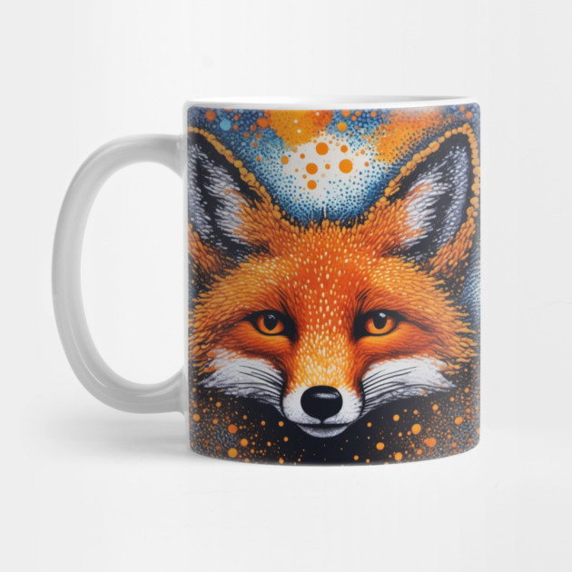 Red Fox, Pointillism Painting, Colorful by BirdsnStuff