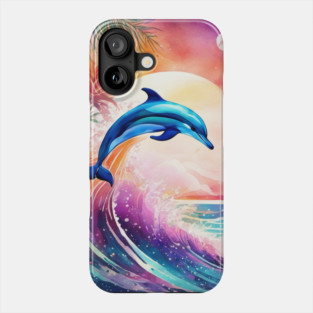 Dolphin Painting in Water Color, Beautiful, Colorful Phone Case