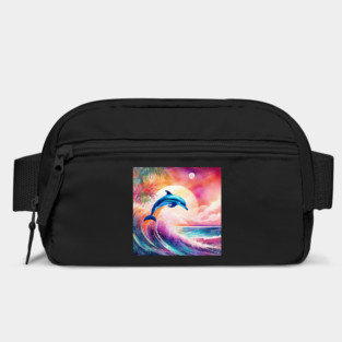 Dolphin Painting in Water Color, Beautiful, Colorful Bag