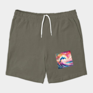 Dolphin Painting in Water Color, Beautiful, Colorful Shorts